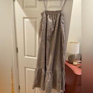 We Wore What Smocked Gingham Midi Dress